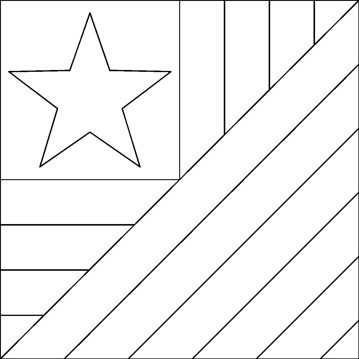 Pattern 87, Burgoyne Surrounded barn quilt pattern thumbnail
